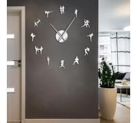 PODODO Tradizionale Thai Box Fighting FAI DA TE Grandi Orologi Da Parete Decorazione Casa Muay Thai Kick Fight Frameless Grande Orologio Combattimento Grande Orologio Da Combattimento Grande Orologio