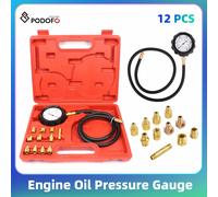 Podofo 12PCs manometro dell'olio motore Kit di strumenti per Tester diagnostico del fluido di trasmissione misuratore di pressione del cambio automatico 500psi 12PCs