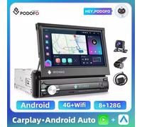 Podofo 1Din autoradio Android CarPlay lettore Video multimediale 7 "schermo retrattile navigazione GPS universale Auto Audio Stereo 1 32G Cam DVR