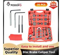 Podofo 35PCs Kit di attrezzi per la regolazione del freno a disco strumento per pinza del freno a disco Kit di attrezzi per la compressione della pinza del freno per impieghi gravosi per pastiglie dei