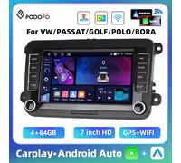 Podofo 4 + 64G 4Core Autoradio Per VW/PASSAT/TOURAN/CADDY/BEETLE 2Din Car Stereo Navigazione GPS Carplay Android Auto Car Audio 4 64G AHD