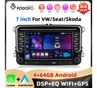 Podofo 4 + 64G 7 ''Radio Per VW/PASSAT/GOLF/POLO/EOS Lettore Multimediale Tipo-C EQ Carplay Android Auto WIFI GPS RDS Car Stereo