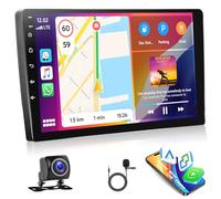 Podofo 4GB+64GB 2 Din CarPlay Autoradio con GPS Navi, Wireless Android Auto Bluetooth Car Stereo con Wifi Mirror Link Controllo Vocale FM/RDS Radio USB SWC EQ Collegamento a Specchio+Telecomando