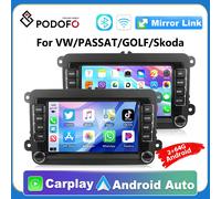 Podofo Android 2 Din Radio Carplay GPS autoradio Radio 7 ''Touch Screen lettore per auto per VW PASSAT GOLF Seat Leon ab Altea ab
