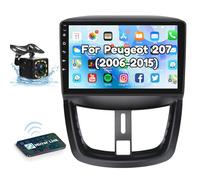 Podofo Android Autoradio GPS per Peugeot 207 2006-2015, 9" Touchscreen Wifi Bluetooth FM RDS Radio Mirror Link USB Navigazione per Auto Video Stereo Player per Peugeot207 +Fotocamera