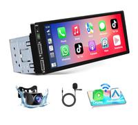 Podofo Autoradio 1 Din con Carplay Bluetooth Android Auto, Auto Radio con 6,86 Pollici Schermo Supporta Connessione Specchio FM, Telecamera Posteriore e Microfono