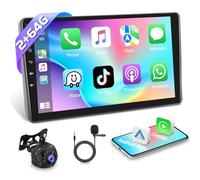 Podofo Autoradio per FIAT Panda 2003 2004 2005 2006 2007 2008 2009 2010 2011 2012 con 9" Schermo Autoradio Wireless CarPlay con Navigazione GPS, WiFi, Radio RDS/FM, SWC + Telecamera Posteriore