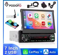 Podofo DAB + 1Din 7 '' Lettore MP5 Schermo retrattile automatico/manuale Lettore multimediale Carplay Android Auto Type-C Stereo per auto