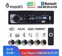 Podofo Dab Autoradio Ricevitore stereo Ingresso FM Aux SD USB JSD-520 12V In-Dash 1din Lettore multimediale Bluetooth MP3 No DAB With ISO Port