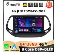 Podofo GPS WIFI 4G Car Audio per JEEP COMPASS 2017 lettore multimediale Bluetooth Carplay Android Car 8core FM RDS DSP Car Stereo