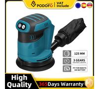 Podofo Levigatrice a nastro elettrica spazzolata a 3 velocità 125mm Cordless Ceretta Lucidatrice Levigatrice Levigatrice Smerigliatrice per legno Rimozione ruggine No Battery