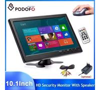 Podofo Monitor per auto da 10,1 pollici con HDMI VGA per TV e display per computer Schermo LCD a colori Telecamera di backup per auto e sistema di sicurezza domestica