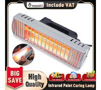 Podofo Palmare 60-100 ℃ Lampada polimerizzante per vernice a infrarossi 1000W Lampada termica a infrarossi a onde corte Lampada riscaldante Asciugatrice per vernice per riparazione carrozzeria auto