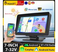 Podofo schermo da 7 pollici AirPlay Carplay MP5 Smart Player portatile supporta Android Auto con controllo vocale