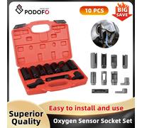 Podofo Set di prese per sensore di ossigeno 10 pezzi Set di strumenti per sensori O2 Kit di rimozione dell'unità di invio della pressione dell'olio riparazione automatica da 3/8 pollici o 1/2 pollici