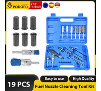 Podofo Set di strumenti per la pulizia della porta del sedile dell'iniettore Diesel da 19 pezzi, decarbonizzazione universale