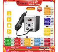 Podofo stazione di saldatura ad aria calda rilavorazione ad aria calda e stazione di saldatura 2-in-1 funzione di correzione della temperatura digitale
