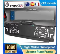 Podofo telecamera per retromarcia per auto EU cornice per targa europea telecamera di retromarcia per visione notturna impermeabile luce a LED