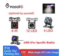 Podofo telecamera per retromarcia per auto telecamera per parcheggio di Backup universale 4/12 LED 8IR visione notturna impermeabile 170 grandangolare immagine a colori HD