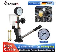 Podofo Tester di pressione per iniettori diesel multifunzione Iniettore Common Rail CR-C Doppia barra di lettura/manometro PSI Base montabile con filtro