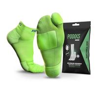 PODOKS H2 - Calzini biomeccanici per runners con cuscinetti protettivi, migliora il supporto, progettati da podologi (IT, Testo, L, Regular, Corto, Verde)