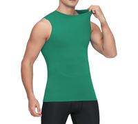 PODOLIXIA Canottiera sportiva da uomo, senza maniche, ad asciugatura rapida, elasticizzata, tinta unita, per allenamento, palestra, a compressione, baselayer, Verde menta, XXL