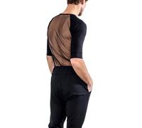 PODOLIXIA Maglia da uomo, slim fit, trasparente, basic top, biancheria intima per sesso e uomini clubwear, Nero , 3XL