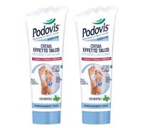 Podovis Crema Effetto Talco, Crema Piedi Antiodore, Assorbe il Sudore, 100ml 2pz