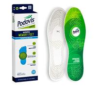 Podovis, Solette Memory Feet - Solette in Memory Foam, Solette Comfort, Sensazione di Sollievo, Ottima Traspirabilità, Taglia Unica 24-45 cm, 1 Paio / 2 Solette (Confezione da 2)