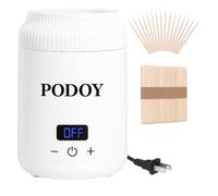 PODOY Mini scaldavivande con display commutabile ℃/℉ per la depilazione con 100 bastoncini di cera, kit portatile per ceretta per viso e corpo da donna, antiaderente, per macchina professionale per
