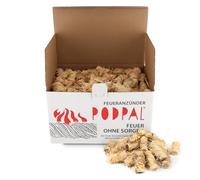 PODPAL Legnetti Accendifuoco Ecologici 2kg | 200 Pezzi in Lana di Legno e Cera | Per Camino, Stufa, Barbecue | Incluso Acciarino