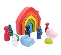 PODSJD Building Blocks per i più Piccoli - Forme e Dimensioni Colorate, Giocattoli creativi educativi per l'apprendimento e Lo Sviluppo precoce (Rainbow House Set)