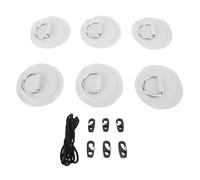 PODSJD D Ring Patch Kit in Acciaio Inox per Paddle Board e Kayak, 6 Pezzi con Cordoncino e Moschettoni - Ripara e Rinforza il Tuo Gommone con Fissaggio Sicuro e Resistente all’Acqua (Grigio)