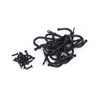 PODSJD Ganci da Parete Neri 20 Pezzi, Ganci Singoli in Ferro Piccoli per Appendere Collane, Cappotti, Cinture, Borse, Chiavi e Asciugamani - Solidità e Resistenza alla Ruggine, Ideali