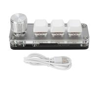 PODSJD Mini tastiera meccanica 3 tasti, bianca, RGB, Type - C plug and play - facile programmazione macro, design compatto per gaming, ufficio e controllo industriale