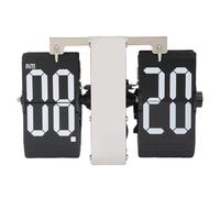 PODSJD Orologio Flip Automatico Vintage 12 Ore in Acciaio Inossidabile e PVC - Design Silenzioso e Minimalista, Ideale per Soggiorno e Ufficio (Lettere bianche)