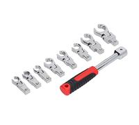 PODSJD Set Chiavi a Cricchetto 9 Pezzi con Testa Flessibile 180° e 8 Inserti - Acciaio CRV Robusto, Rotazione Bidirezionale per Riparazioni Precise e Sostituzioni Facili