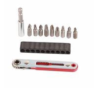 PODSJD Set Grandi Giraviti a Cricchetto 2 Vie con 8 Inserti e Prolunga, Acciaio Cr - V e S2 - Alta Efficienza e Compatto per Spazi Stretti, Utensile 1/4 pollice