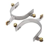 PODSJD Stinchiere da Equitazione Western in Acciaio Inossidabile con Cinghia e Ingranaggi in Ottone - Resistenti e Sicure, Ideali per Uomo, Regalo Perfetto per papà o Fidanzato