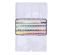 PODSJD Watercolor - Set di 24 colori ad acquerello in robusta scatola metallica, colori professionali, alta saturazione dei colori, ideale per artisti e studenti (48 colori)