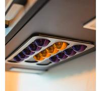 PODY® • Supporto, organizzazione per capsule, cialde di caffè • adesivo • compatibile con Nespresso Vertuo • alluminio composito argento