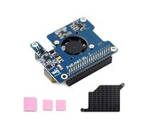 PoE HAT (F) for Raspberry Pi 5 / CM 5, 802.3af/at Compliant, High Power Output, Active Cooling Fan, Metal Heatsink, 5V/12V Header, Stackable Design