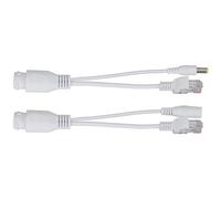 Poe Splitter 12V Power Over Ethernet Passive Poe Adapter Cable Splitter Injector Waterproof Black (Bianco)