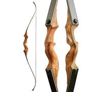 Poearcus Set arco ricurvo e frecce Black Hunter da 60 pollici Set per tiro con l'arco da 20-60 libbre Arco da caccia per mancini/destrimani per il tiro (Arco ricurvo, 50 ibs, Mano destra)