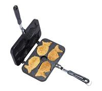 Poêle Taiyaki Forme Poisson - 4 Cavités Aluminium Antiadhésif De Cuisson Moule Chaleur Uniforme | Gaufrier Style Japonais Pour Cuisine Pâtisserie Petit-Déjeuner Camping Extérieur Pique-Nique