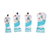 POENVFPO 4 Pezzi di Copertura per Putter, Protezione Impermeabilizzante per Copricapo da Golf con Motivo Tramonto Albero di Cocco Marino per Mazze da 1/3/5/UT