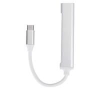 POENVFPO 4 USB 3.0 Hubs Type-C Porte Splitter Adattatore Dock per Alluminio Silver OS X Accessori Allo Stesso Modo (SILVER)