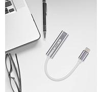 POENVFPO Adattatore Tipo C a 3,5 Mm per OS X 10, Scheda Virtuale per Vista, Silver (GRAY)