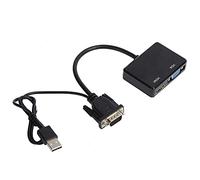 POENVFPO Adattatore VGA con audioport: Convertitore di Divisore di Interfaccia Multimediale Ad Alta Definizione (BLACK)
