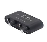 POENVFPO Amplificatore 2CH, Preamplificatore a Doppio Canale con Ingresso Bilanciato e Regolazione del Guadagno Indipendente, per Microfoni, Strumenti, Amplificatori, Preamplificatori